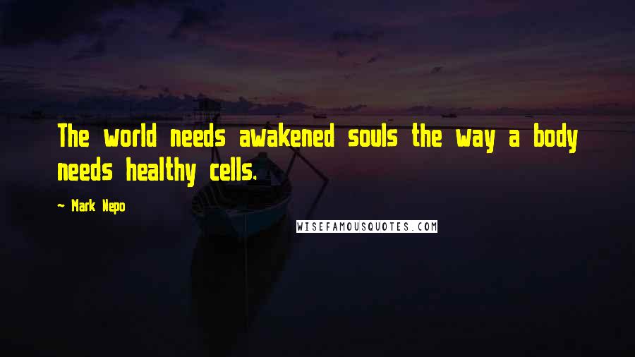Mark Nepo Quotes: The world needs awakened souls the way a body needs healthy cells.