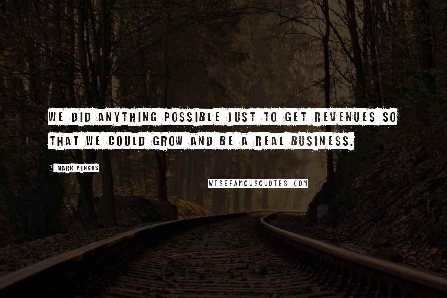 Mark Pincus Quotes: We did anything possible just to get revenues so that we could grow and be a real business.