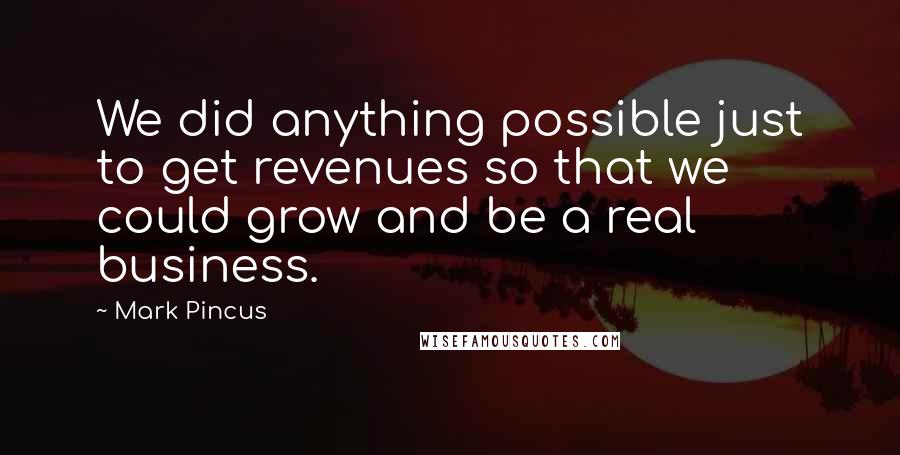 Mark Pincus Quotes: We did anything possible just to get revenues so that we could grow and be a real business.