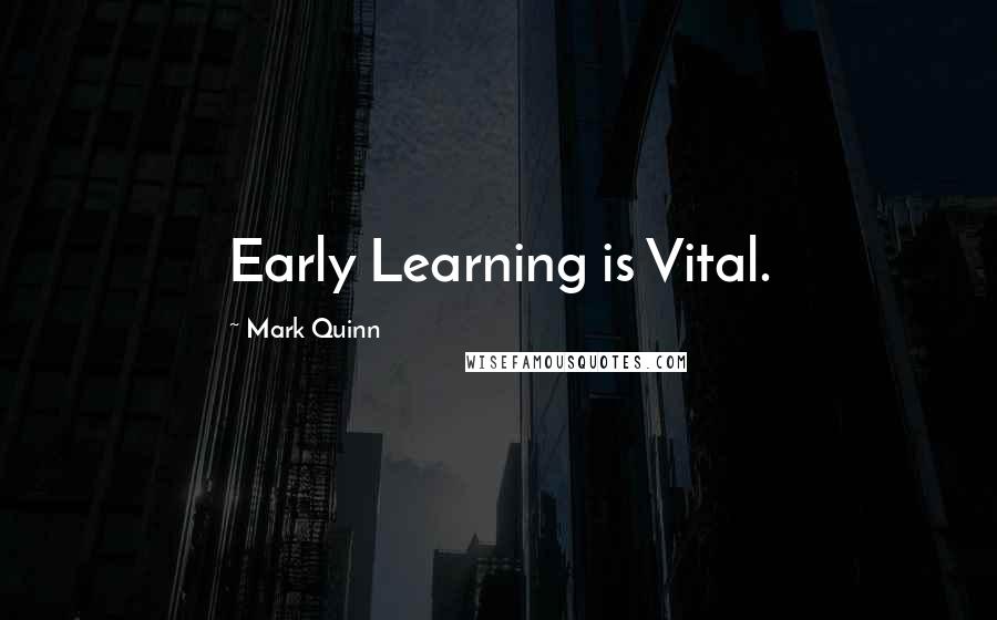 Mark Quinn Quotes: Early Learning is Vital.