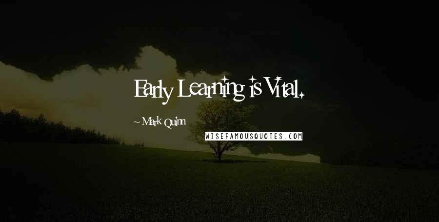 Mark Quinn Quotes: Early Learning is Vital.