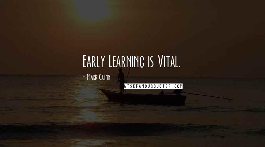 Mark Quinn Quotes: Early Learning is Vital.