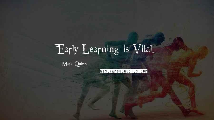 Mark Quinn Quotes: Early Learning is Vital.