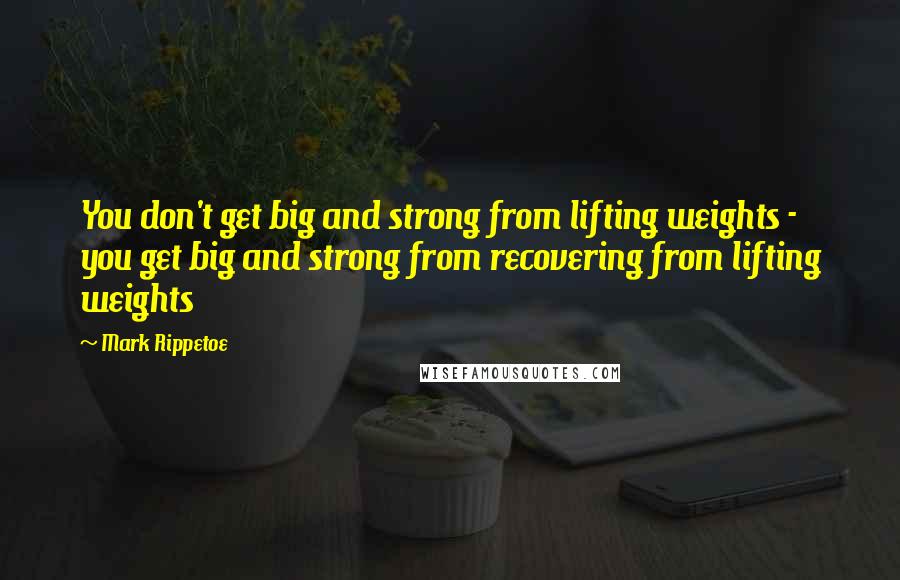 Mark Rippetoe Quotes: You don't get big and strong from lifting weights - you get big and strong from recovering from lifting weights