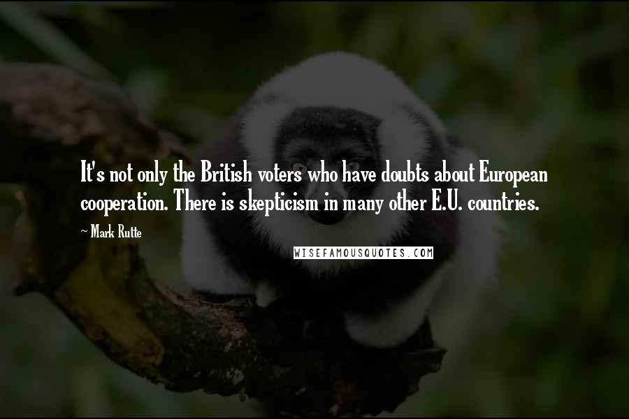 Mark Rutte Quotes: It's not only the British voters who have doubts about European cooperation. There is skepticism in many other E.U. countries.