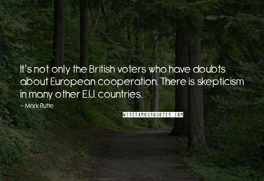 Mark Rutte Quotes: It's not only the British voters who have doubts about European cooperation. There is skepticism in many other E.U. countries.