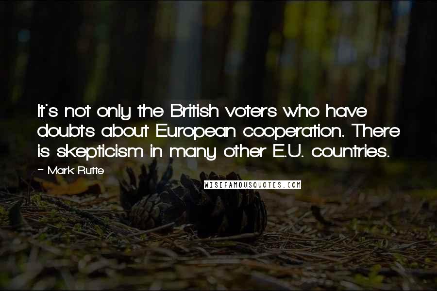 Mark Rutte Quotes: It's not only the British voters who have doubts about European cooperation. There is skepticism in many other E.U. countries.