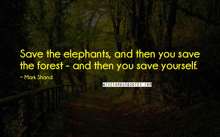 Mark Shand Quotes: Save the elephants, and then you save the forest - and then you save yourself.