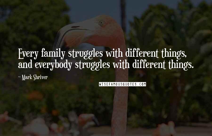 Mark Shriver Quotes: Every family struggles with different things, and everybody struggles with different things.