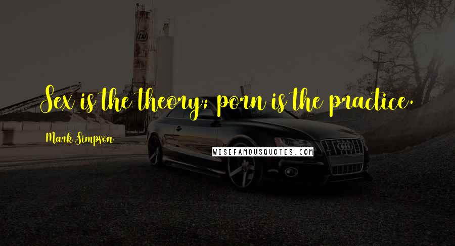 Mark Simpson Quotes: Sex is the theory; porn is the practice.