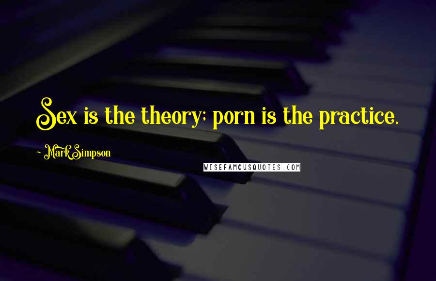 Mark Simpson Quotes: Sex is the theory; porn is the practice.