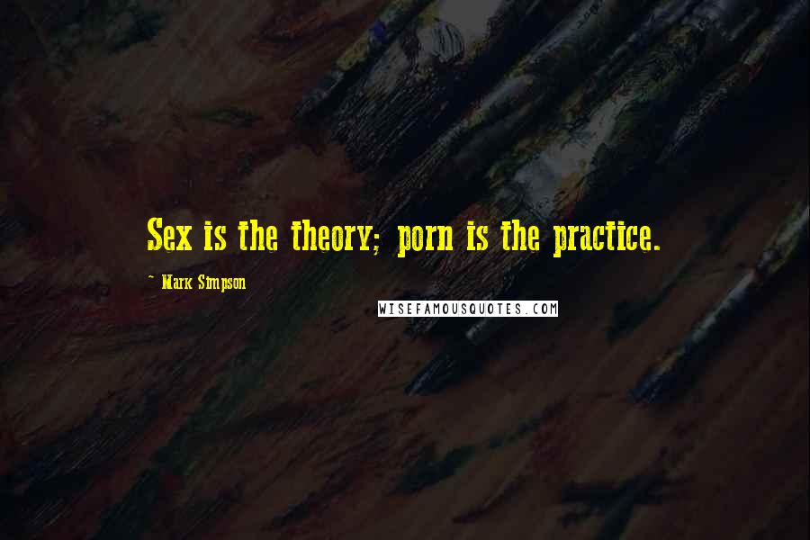 Mark Simpson Quotes: Sex is the theory; porn is the practice.