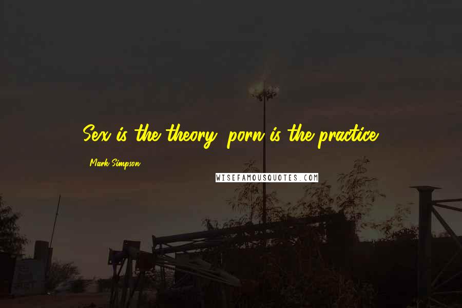 Mark Simpson Quotes: Sex is the theory; porn is the practice.