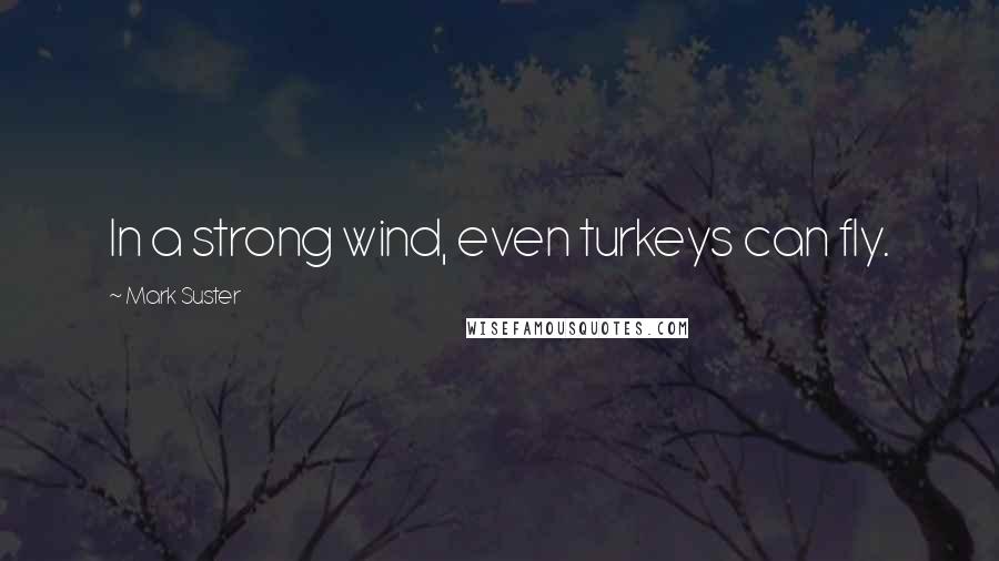 Mark Suster Quotes: In a strong wind, even turkeys can fly.