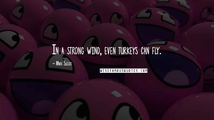 Mark Suster Quotes: In a strong wind, even turkeys can fly.