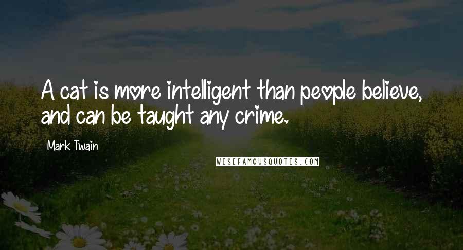 Mark Twain Quotes: A cat is more intelligent than people believe, and can be taught any crime.