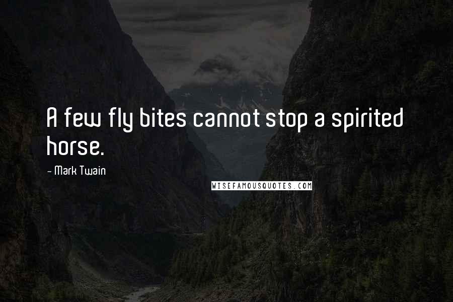 Mark Twain Quotes: A few fly bites cannot stop a spirited horse.