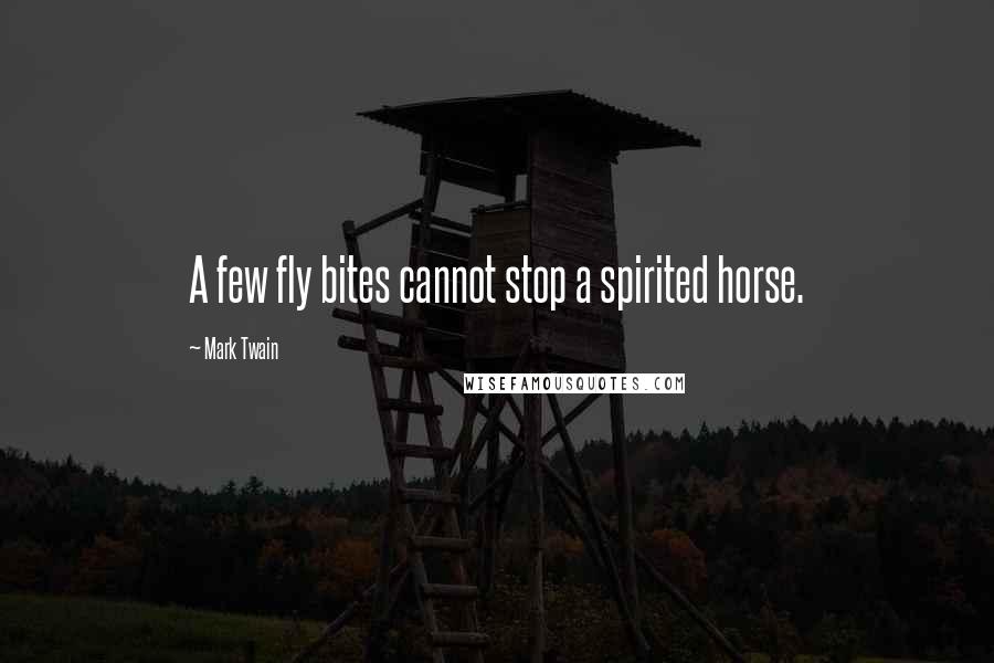 Mark Twain Quotes: A few fly bites cannot stop a spirited horse.