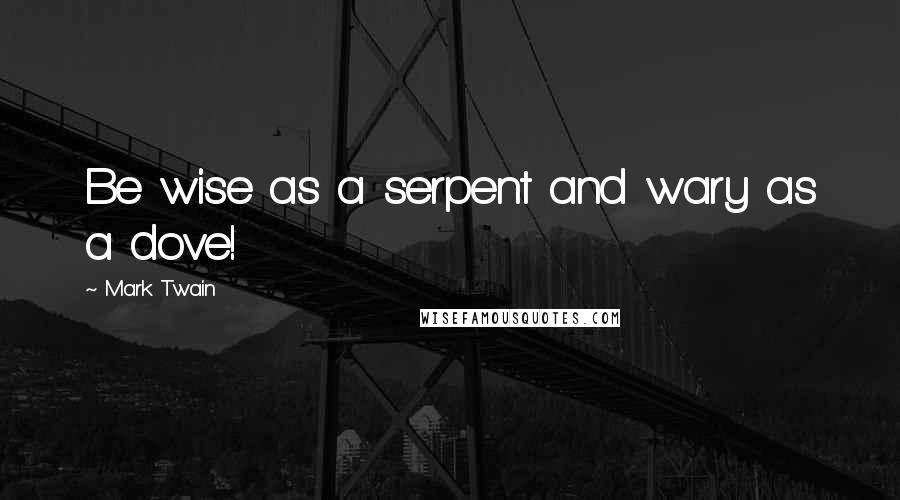 Mark Twain Quotes: Be wise as a serpent and wary as a dove!