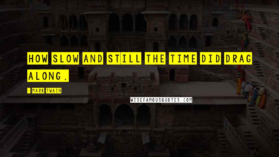 Mark Twain Quotes: How slow and still the time did drag along.