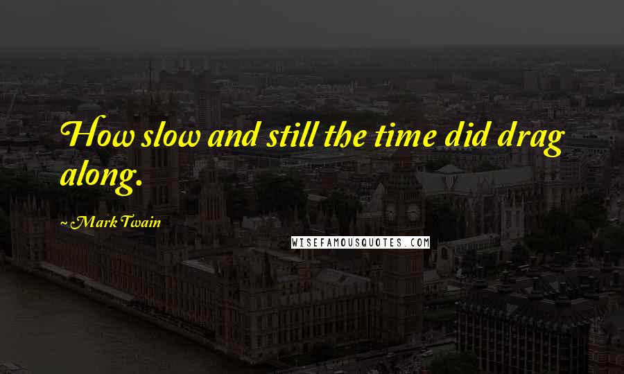 Mark Twain Quotes: How slow and still the time did drag along.