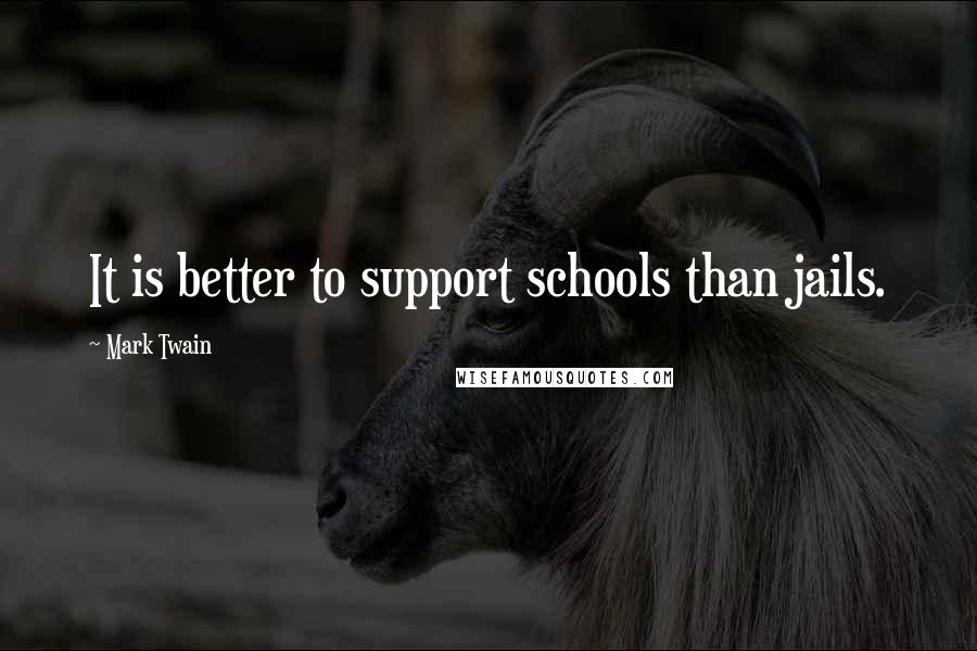 Mark Twain Quotes: It is better to support schools than jails.