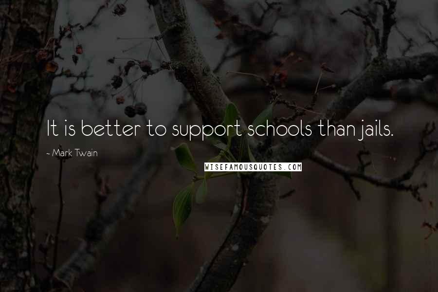 Mark Twain Quotes: It is better to support schools than jails.