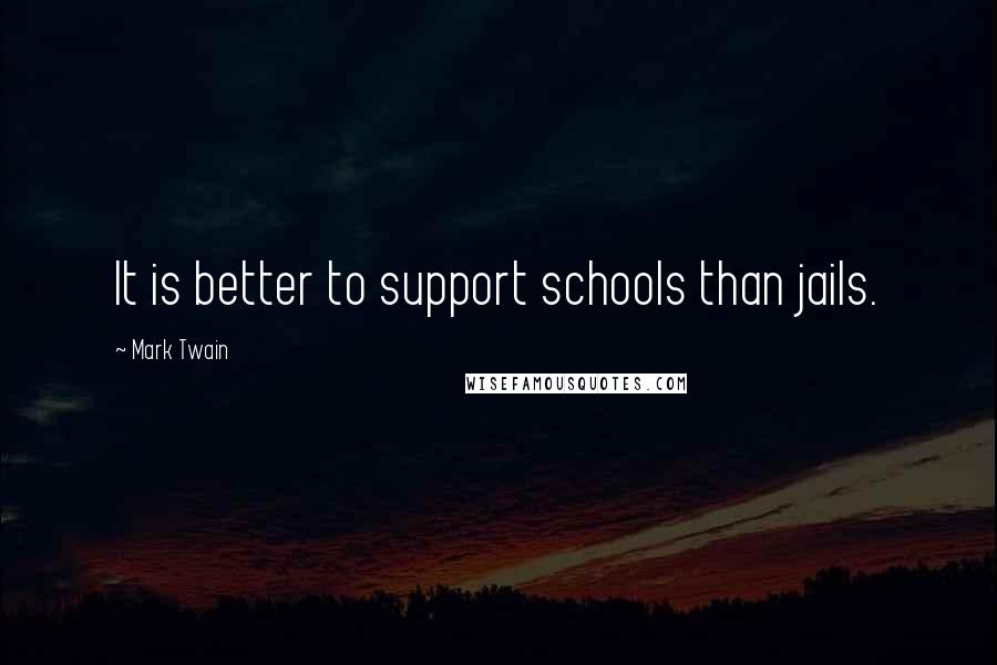 Mark Twain Quotes: It is better to support schools than jails.