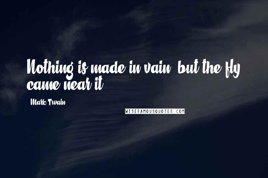 Mark Twain Quotes: Nothing is made in vain, but the fly came near it.
