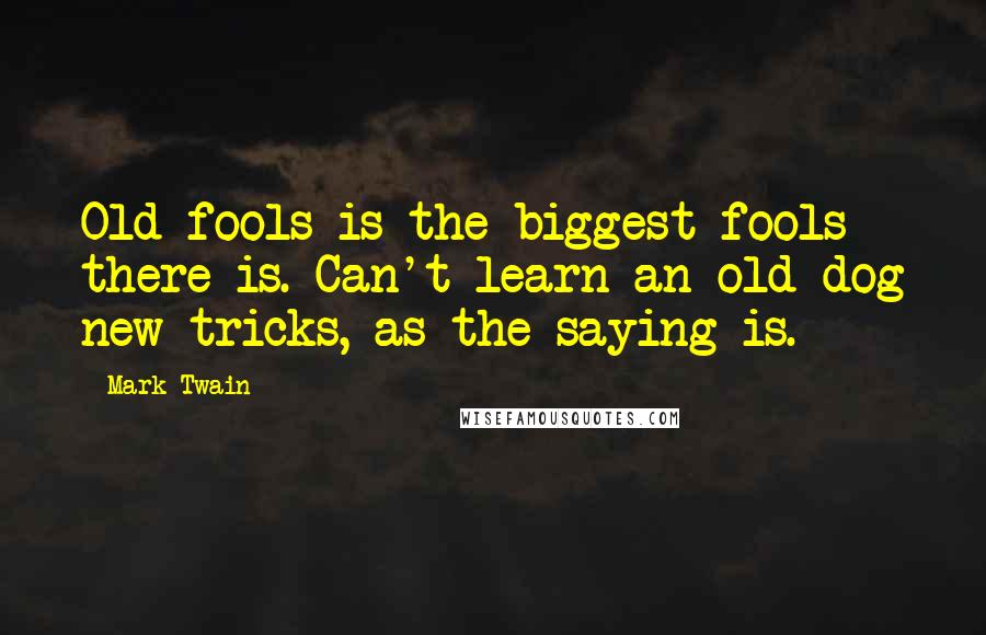 Mark Twain Quotes: Old fools is the biggest fools there is. Can't learn an old dog new tricks, as the saying is.