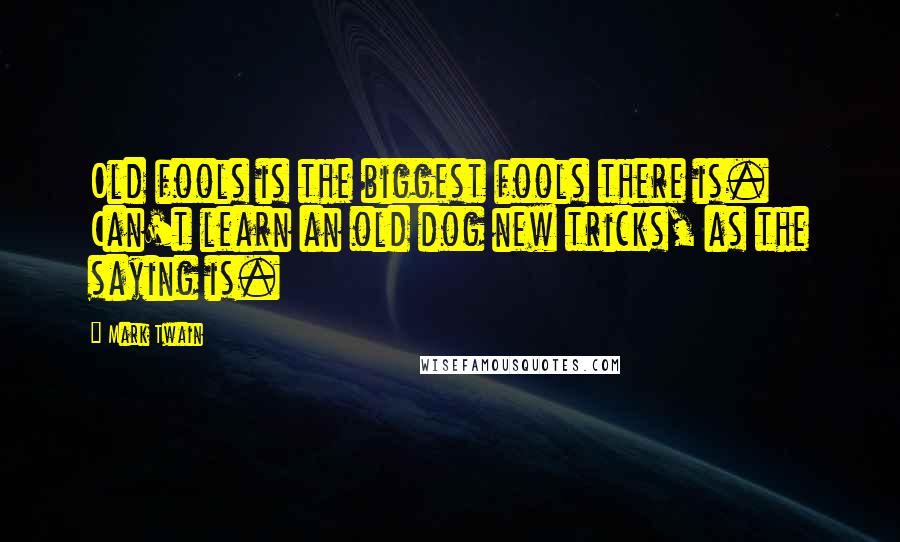 Mark Twain Quotes: Old fools is the biggest fools there is. Can't learn an old dog new tricks, as the saying is.