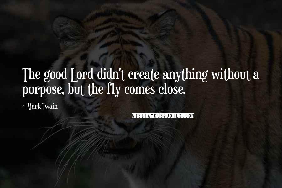 Mark Twain Quotes: The good Lord didn't create anything without a purpose, but the fly comes close.