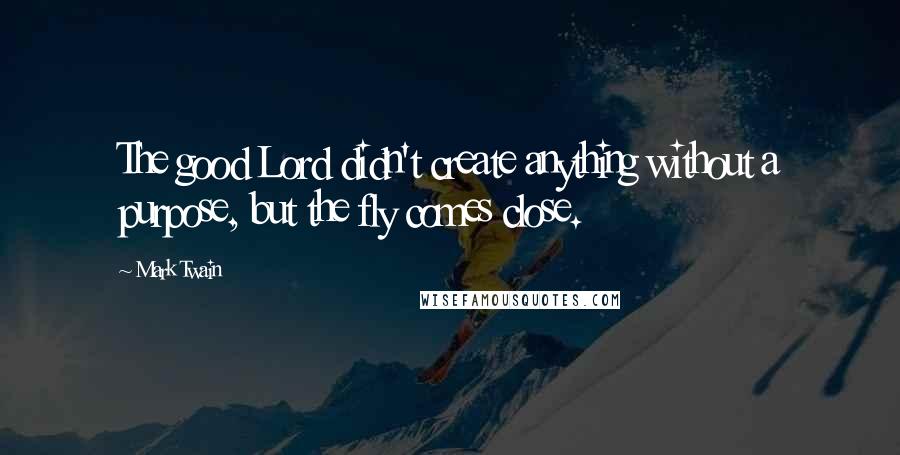 Mark Twain Quotes: The good Lord didn't create anything without a purpose, but the fly comes close.