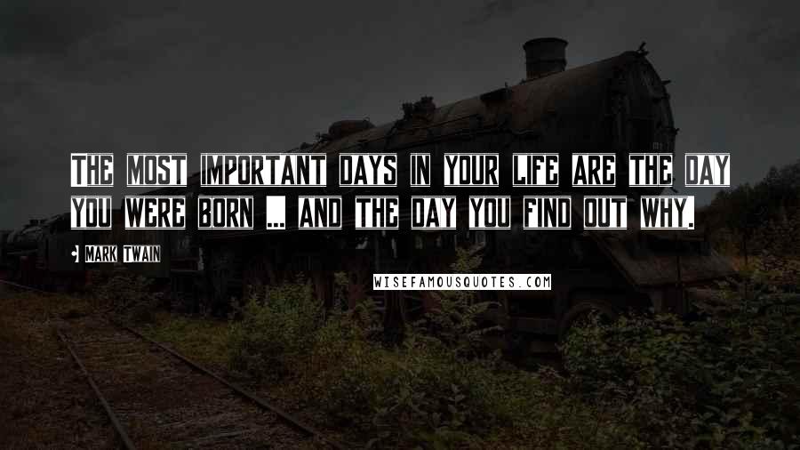 Mark Twain Quotes: The most important days in your life are the day you were born ... and the day you find out why.