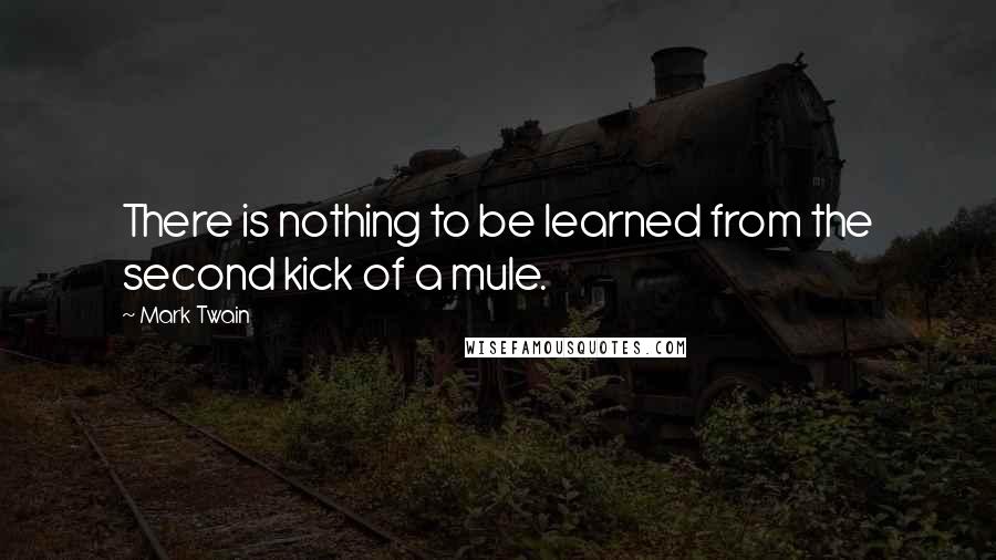 Mark Twain Quotes: There is nothing to be learned from the second kick of a mule.
