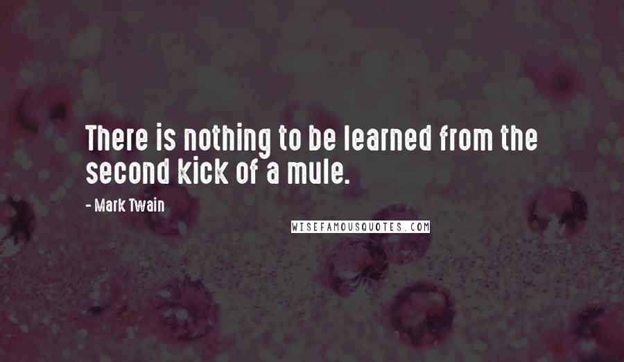 Mark Twain Quotes: There is nothing to be learned from the second kick of a mule.