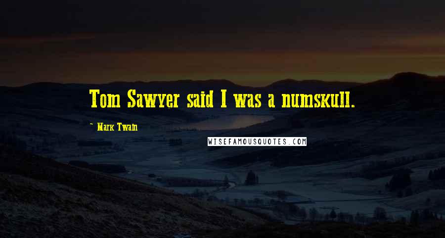 Mark Twain Quotes: Tom Sawyer said I was a numskull.