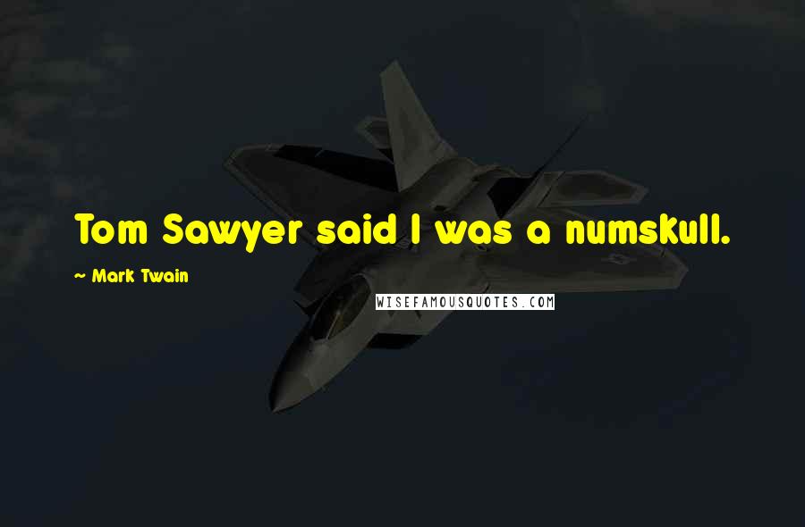 Mark Twain Quotes: Tom Sawyer said I was a numskull.