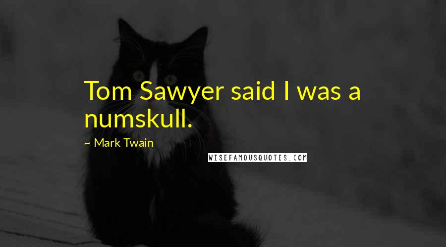 Mark Twain Quotes: Tom Sawyer said I was a numskull.