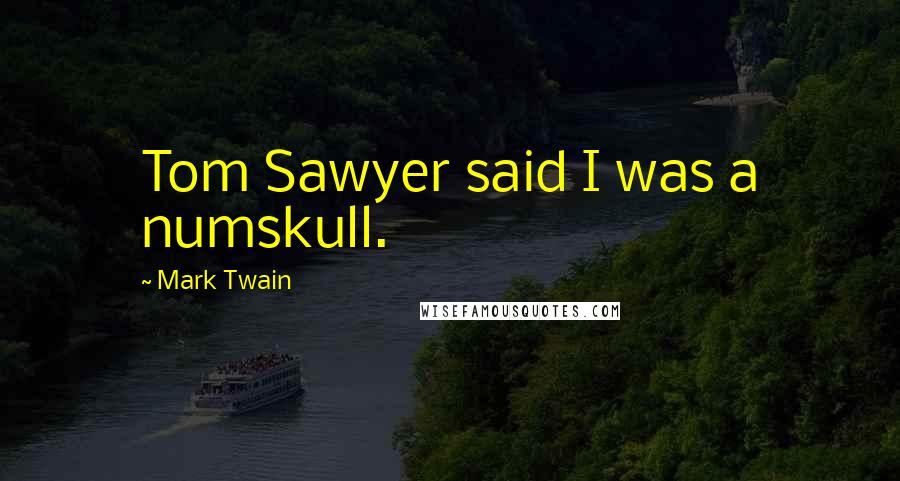 Mark Twain Quotes: Tom Sawyer said I was a numskull.
