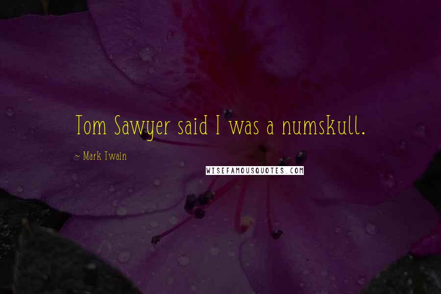 Mark Twain Quotes: Tom Sawyer said I was a numskull.