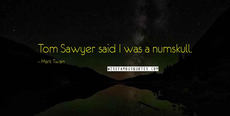 Mark Twain Quotes: Tom Sawyer said I was a numskull.