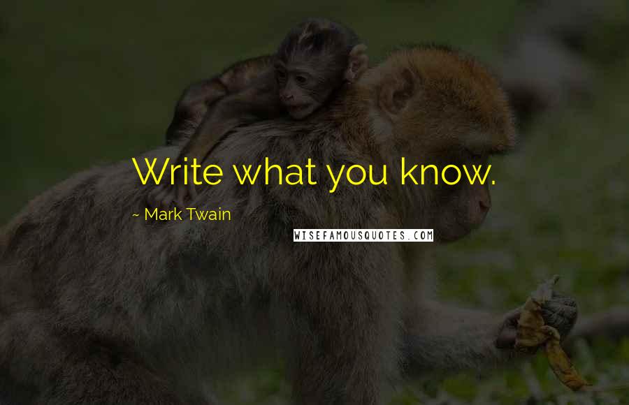 Mark Twain Quotes: Write what you know.