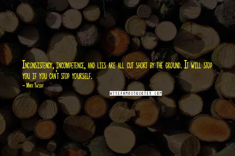 Mark Twight Quotes: Inconsistency, incompetence, and lies are all cut short by the ground. It will stop you if you can't stop yourself.