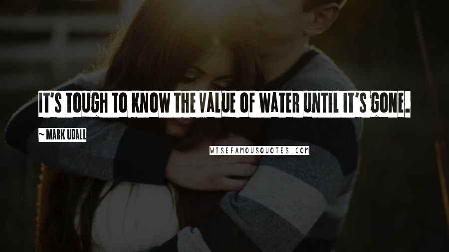 Mark Udall Quotes: It's tough to know the value of water until it's gone.