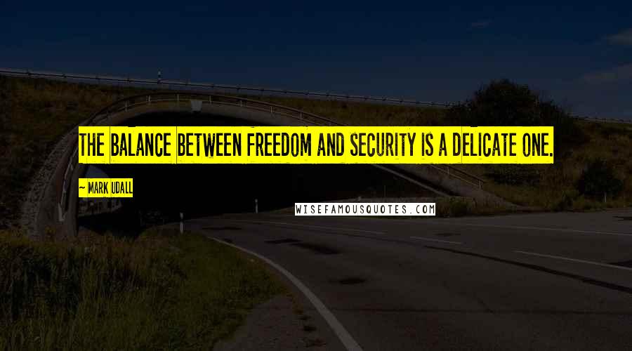 Mark Udall Quotes: The balance between freedom and security is a delicate one.