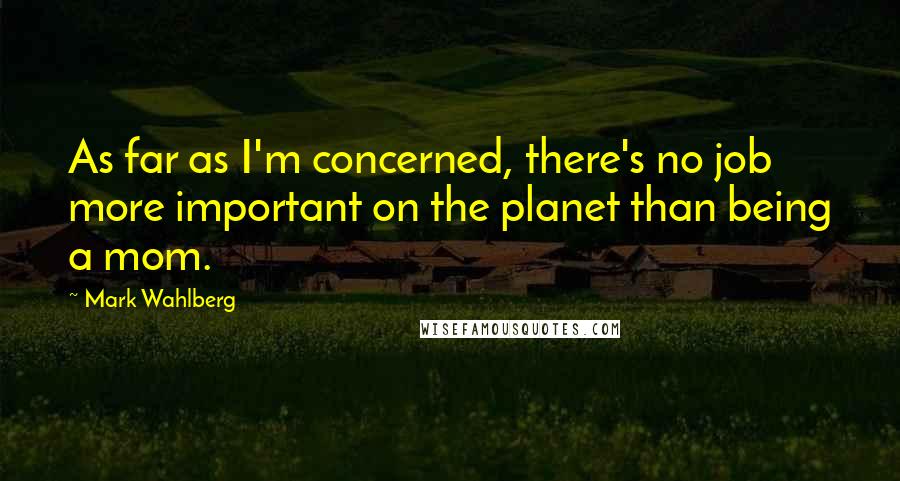 Mark Wahlberg Quotes: As far as I'm concerned, there's no job more important on the planet than being a mom.