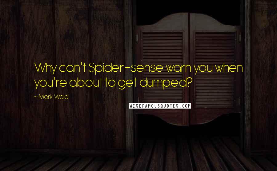 Mark Waid Quotes: Why can't Spider-sense warn you when you're about to get dumped?