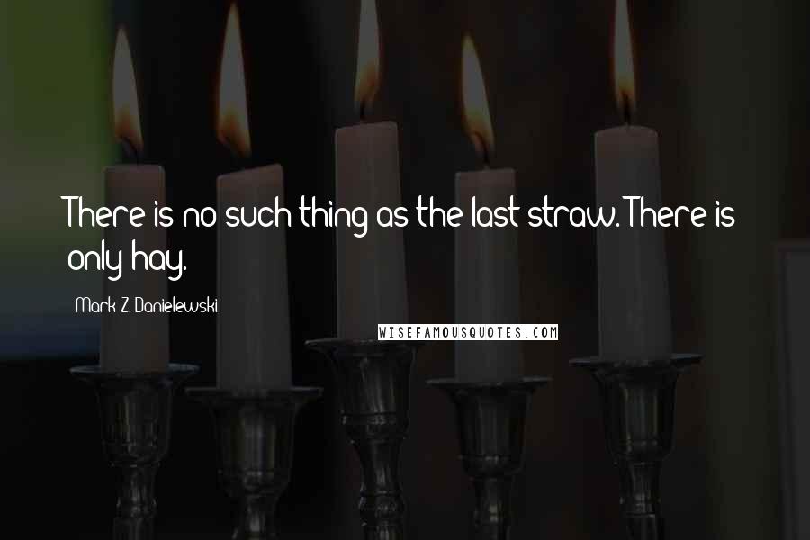 Mark Z. Danielewski Quotes: There is no such thing as the last straw. There is only hay.
