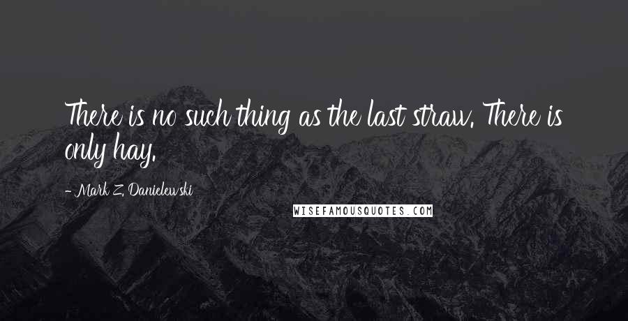 Mark Z. Danielewski Quotes: There is no such thing as the last straw. There is only hay.